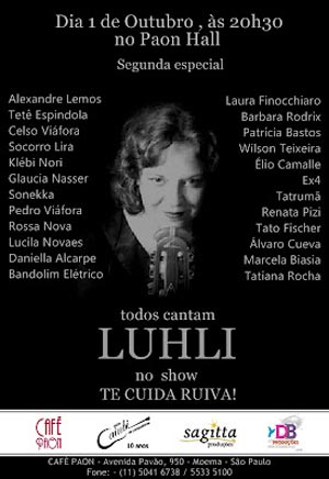 Te Cuida Ruiva, show beneficente para Luhli
